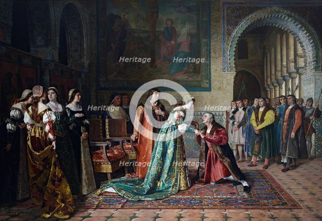 Reinstatement of Columbus, 1881. Creator: Francisco Jover y Casanova.