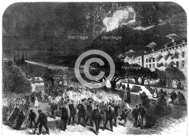 Rejoicings at Great Malvern, in honour of the marriage of Earl Beauchamp, 1868.  Creator: Unknown.