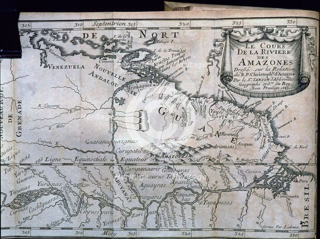 Relation de la Riviere des Amazones', map printed in Paris in 1680, by Cristóbal de Acuña.