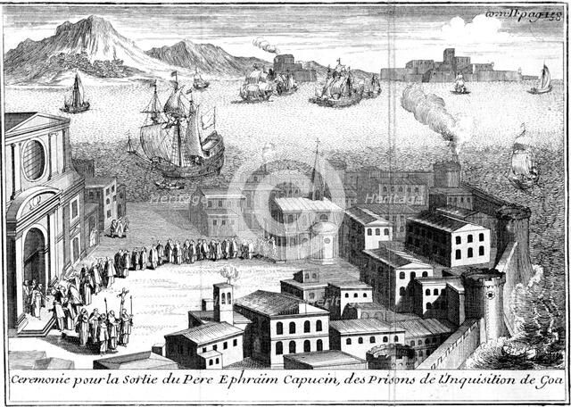 Release of Father Ephraim de Nevers from the prisons of the Inquisition, Goa, c1650 (1759). Artist: Unknown