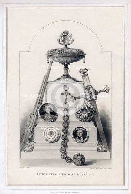 Relics associated with Henry VIII, (19th century).Artist: R Anderson