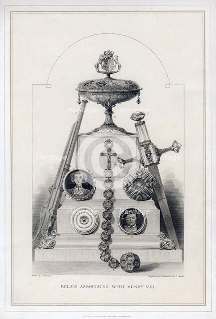 Relics associated with Henry VIII, (19th century).Artist: R Anderson