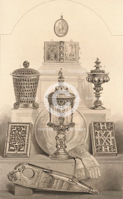 'Relics Associated with Queen Elizabeth', 1886. Artist: William Home Lizars.