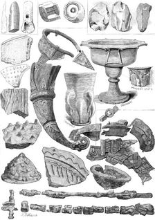Relics found in the Viking's Tomb at Taplow (second series), 1883. Creator: Unknown