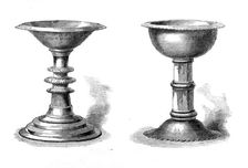 Relics from Abyssinia: gold and silver chalices, 1868. Creator: Unknown