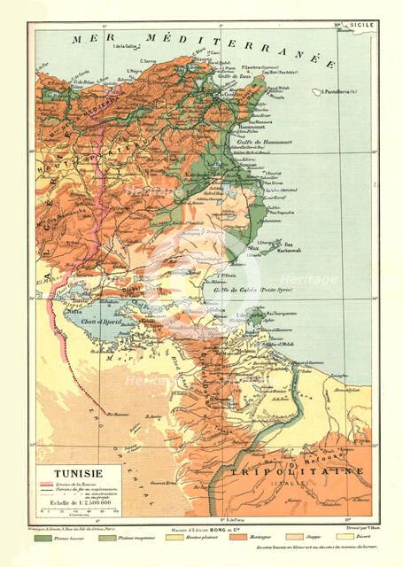 ''Relief Map of Tunisie', 1914. Creator: Unknown.