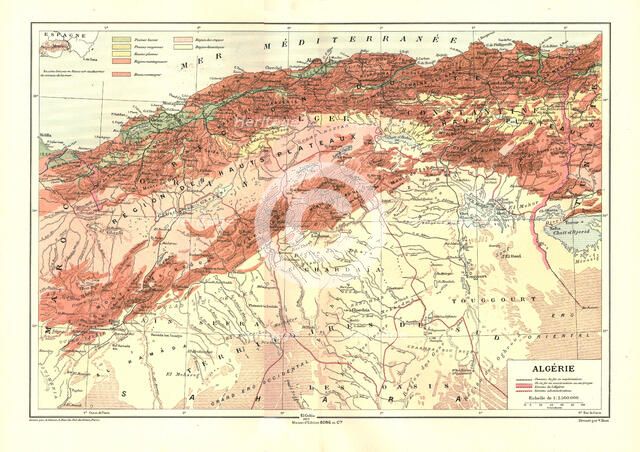 ''Relief Map of Algerie', 1914. Creator: Unknown.