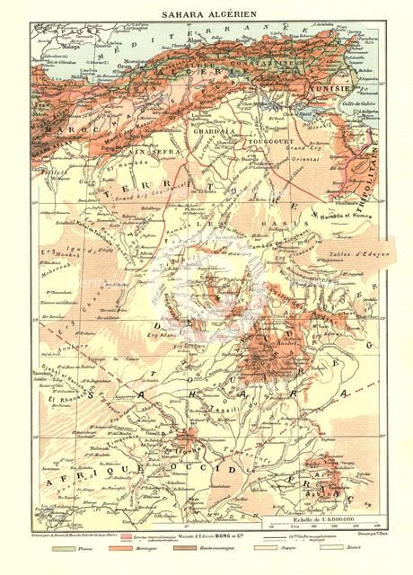 ''Relief Map of Sahara Algerien', 1914. Creator: Unknown.