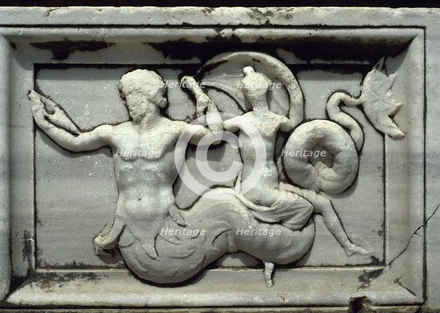 Relief of a column base, Sanctuary of Apollo of Didyma, Temple of Apollo, Anatolia, Turkey, 1999. Creator: Unknown.