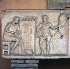 Relief of a Roman shoemaker and ropemaker