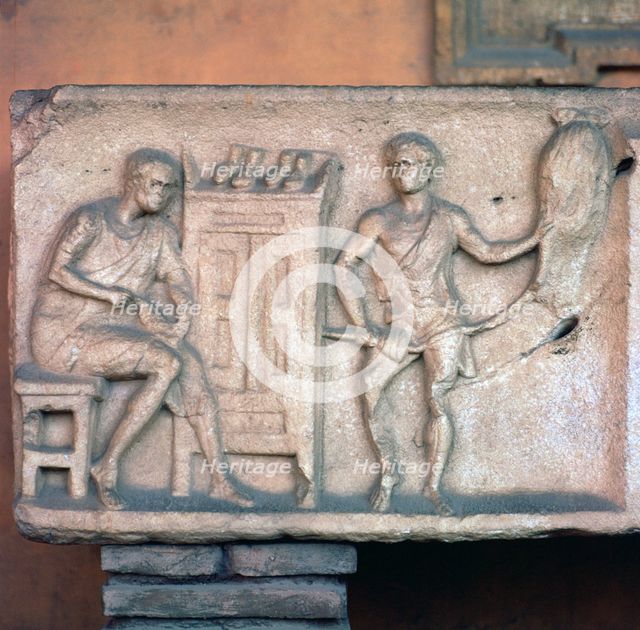Relief of a Roman shoemaker and ropemaker. Artist: Unknown