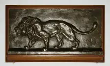 Relief of a Walking Lion, 1850/1900. Creator: Antoine-Louis Barye
