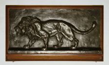 Relief of a Walking Lion, 1850/1900. Creator: Antoine-Louis Barye