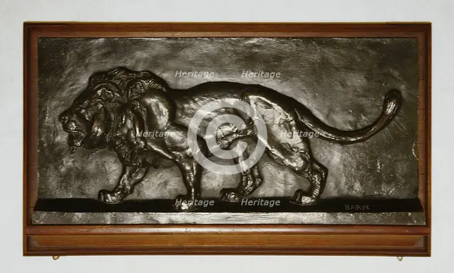 Relief of a Walking Lion, 1850/1900. Creator: Antoine-Louis Barye.