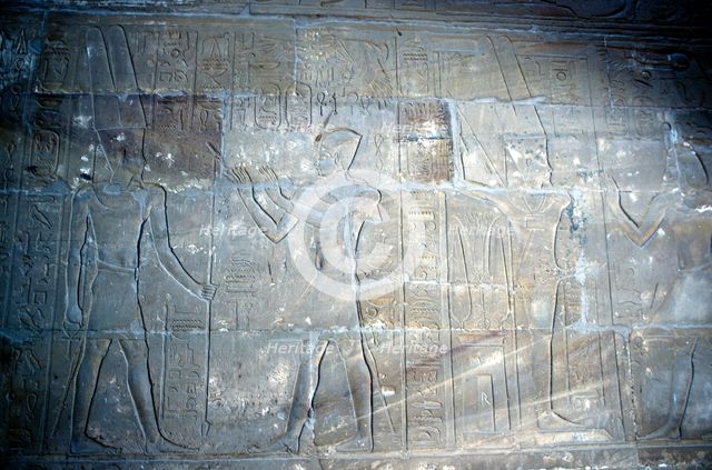 Relief of Alexander the Great before Amun-Ra, Temple sacred to Amun Mut & Khons, Luxor, Egypt. Artist: Unknown