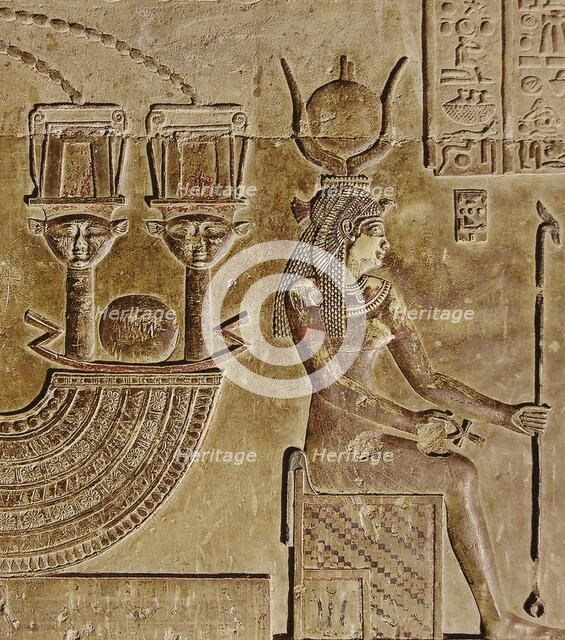 Relief of Cleopatra VII as Goddess Hathor, ca 69-30 BC. Creator: Ancient Egypt.