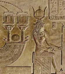 Relief of Cleopatra VII as Goddess Hathor, ca 69-30 BC. Creator: Ancient Egypt