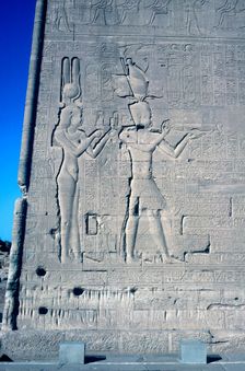 Relief of Cleopatra and Caesarion, Temple of Hathor, Dendera, Egypt, c125 BC-c60 AD