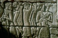 Relief of enemy prisoners, Temple of Rameses III, Medinat Habu, Egypt, c12th century BC