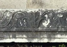 Relief of floral motifs, Via Sepulchre, Pompeii, Italy. Creator: LTL