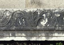 Relief of floral motifs, Via Sepulchre, Pompeii, Italy. Creator: LTL