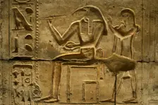 Relief of God Thoth, Temple of Seti I, Abydos, Egypt, New Kingdom, 19th Dynasty (2003). Creator: LTL
