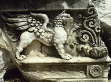 Relief of Griffin, Sanctuary of Apollo of Didyma, Temple of Apollo, Anatolia, Turkey, 1999. Creator: Unknown