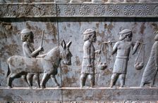 Relief of Indians, the Apadana, Persepolis, Iran. Creator: Vivienne Sharp