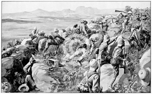 Relief of Ladysmith - the last rush at Hlangwane Hill,  19 February 1900. Artist: Unknown