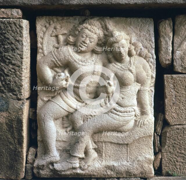 Relief of 'lovers' at Isurumuni in Sri Lanka, 4th century. Artist: Unknown