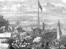 Relief of Paris: arrival of a vessel in the Seine with provisions from London, 1871. Creator: Unknown