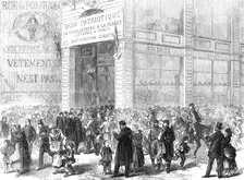 Relief of Paris: distribution of the English gift at the Maison du Grand Condé, rue de Seine, 1871. Creator: Unknown