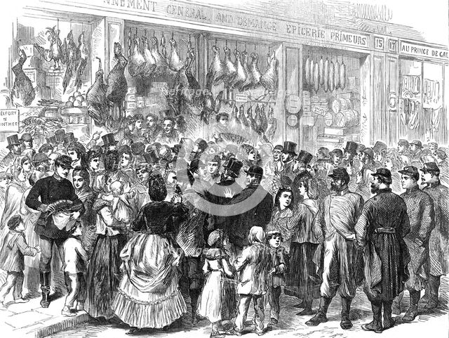 Relief of Paris: the rush to the provision shops, 1871. Creator: Unknown.