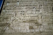 Relief of Rameses III smiting enemies, Mortuary Temple of Rameses III, Medinat Habu, c1200BC