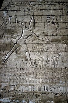 Relief of Rameses III smiting enemies, Mortuary Temple of Rameses III, Medinat Habu, c1200BC