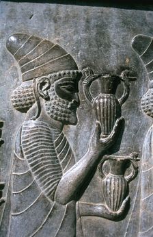 Relief of Syrians or Lydians, the Apadana, Persepolis, Iran. Creator: Vivienne Sharp