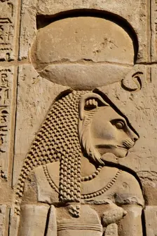 Relief of Sekhmet, the lion-headed goddess, Temple of Kom Ombo, Egypt, 2nd century BC (2003). Creator: Unknown