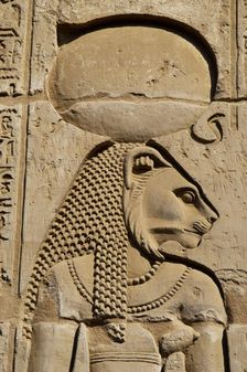 Relief of Sekhmet, the lion-headed goddess, Temple of Kom Ombo, Egypt, 2nd century BC (2003). Creator: Unknown