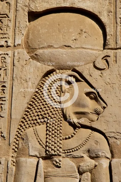 Relief of Sekhmet, the lion-headed goddess, Temple of Kom Ombo, Egypt, 2nd century BC (2003). Creator: Unknown.