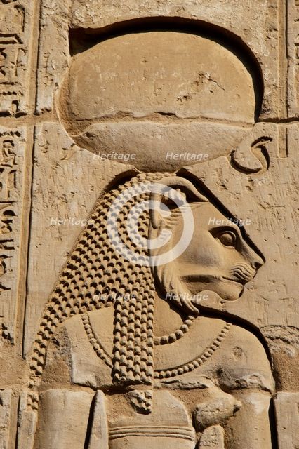 Relief of Sekhmet, the lion-headed goddess, Temple of Kom Ombo, Egypt, 2nd century BC (2003). Creator: Unknown.
