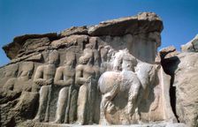 Relief of Shapur I, Naqsh-i-Rustam, Iran. Creator: Vivienne Sharp