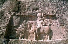 Relief of Shapur I, Naqsh-i-Rustam, Iran. Creator: Vivienne Sharp