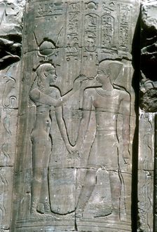 Relief of the goddess Hathor, Temple of Horus, Edfu, Egypt, Ptolemaic Period, c251 BC-c246 BC