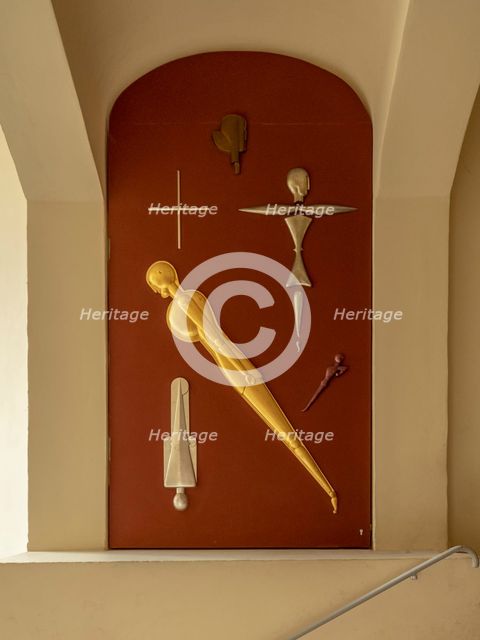 Relief by Joost Schmidt, main building, Bauhaus-University, Weimar, Germany,  (1904-1911), 2018.  Artist: Alan John Ainsworth.