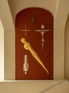 Relief by Joost Schmidt, main building, Bauhaus-University, Weimar, Germany, (1904-1911), 2018. Artist: Alan John Ainsworth