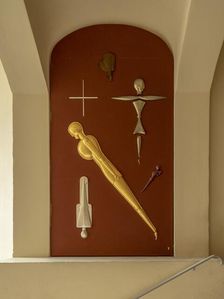 Relief by Joost Schmidt, main building, Bauhaus-University, Weimar, Germany, (1904-1911), 2018. Artist: Alan John Ainsworth