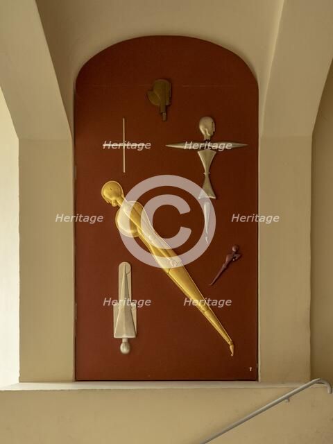 Relief by Joost Schmidt, main building, Bauhaus-University, Weimar, Germany,  (1904-1911), 2018.  Artist: Alan John Ainsworth.