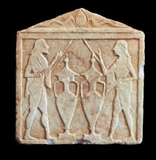Relief depicting the Dioskouroi, 600-550 BC. Creator: Unknown