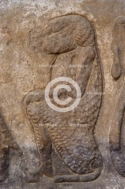 Relief depicting a monkey, Temple of Edfu, Egypt, Ptolemaic period, 237-57 BC (2003).  Creator: LTL.