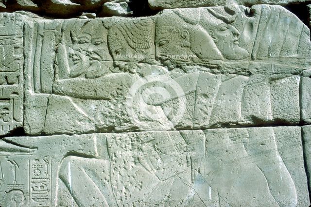 Relief depicting captives of war, Temple of Amun, Karnak, Egypt. Artist: Unknown